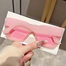 Oversized Cat Eye Fashion Glasses For Women Y2K Fashion Street Style Props Glasses Vacation Beach Party - 粉色 - 查看 10