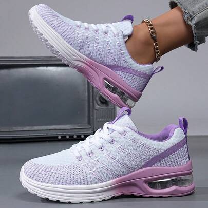 Women's Breathable Mesh Running Shoes With Air Cushion - Lightweight Non-Slip Casual Sports Shoes, Suitable For All Seasons