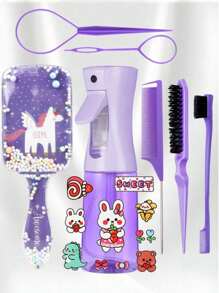 Miniature Cartoon Comb And A Set Of Continuous Spray Bottles With Cartoon Patterns - 4/6/8 Set,Brush,Hair Brushes,Edge Brush,Brush Hair,Hair Comb,Comb Hair,Detangling Brush,Ball Brush,Mini Hair Brush,Hair Brush Set,Wooden Comb,Hair Brush,Hairbrush,Hair Combs,Barber,Hair Tools,Hair Products,Hair Accessories,Slick Back Brush,Hair Care,Hair Comb,Barber Accessories,Comb Hair,Curly Hair Brush,Travel,Hair Stuff,Detangling Brush,Ball Brush,Mini Hair Brush,Hair Accessories,Curly Hair Products,Hairdressing Equipment,Christmas,Barber Accessories,Hair Accessories,Hairdressing,Wooden Comb, Comb, Slick Back Brush, Hairbrush, Edge Brush, Brush Hair, Hair Comb, Hair Brush Set, Comb Hair, Mini Hair Brush, Detangling Brush,Hair Products, Hair Tools, Hair Stuff, Hair Care, Curly Hair Brush, Barber, Barber Accessories, Hairdressing Equipment,Travel Essentials,Hairstyle,Hairdressing - Multicolor - View 17