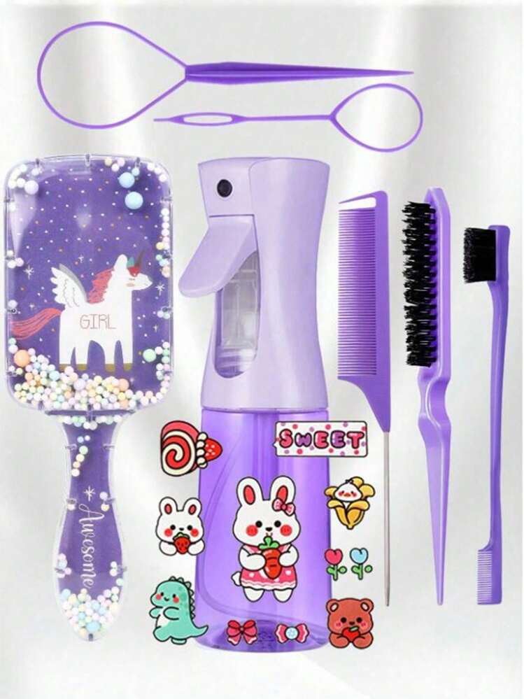 Miniature Cartoon Comb And A Set Of Continuous Spray Bottles With Cartoon Patterns - 4/6/8 Set,Brush,Hair Brushes,Edge Brush,Brush Hair,Hair Comb,Comb Hair,Detangling Brush,Ball Brush,Mini Hair Brush,Hair Brush Set,Wooden Comb,Hair Brush,Hairbrush,Hair Combs,Barber,Hair Tools,Hair Products,Hair Accessories,Slick Back Brush,Hair Care,Hair Comb,Barber Accessories,Comb Hair,Curly Hair Brush,Travel,Hair Stuff,Detangling Brush,Ball Brush,Mini Hair Brush,Hair Accessories,Curly Hair Products,Hairdressing Equipment,Christmas,Barber Accessories,Hair Accessories,Hairdressing,Wooden Comb, Comb, Slick Back Brush, Hairbrush, Edge Brush, Brush Hair, Hair Comb, Hair Brush Set, Comb Hair, Mini Hair Brush, Detangling Brush,Hair Products, Hair Tools, Hair Stuff, Hair Care, Curly Hair Brush, Barber, Barber Accessories, Hairdressing Equipment,Travel Essentials,Hairstyle,Hairdressing - Multicolor - View 16