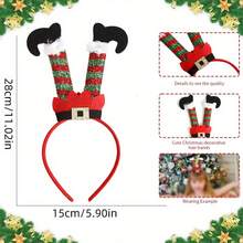 5pcs Classic Christmas Headbands - Holiday Party Accessories With Santa Claus, Reindeer, Christmas Tree Designs - Durable Plastic Structure, Non-Electric, Feather-Free Seasonal Headwear