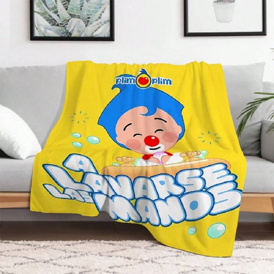 P-Plim Cute Blanket Comfortable Skin Friendly Soft Sofa Living Room Bed Bedroom Blanket Suitable For Travel And Gift8.Jpg - trắng - Xem 1