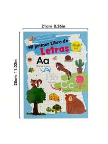 A4 Spanish Alphabet Handwriting Practice Notebook, Early Education Learning Book For Kids - Multicolor - View 3