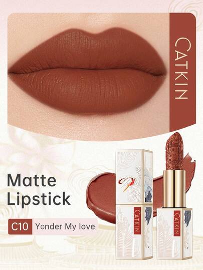  CATKIN 梦幻世界雕琢诗意唇膏，防水持久缎光滋润柔滑唇膏，3.6克，C10 Yonder My Love