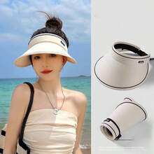 1pc Summer 2025 Collapsible Anti-UV Sun Hat, Outdoor Fishing & Cycling Essential Gear - Empty Top - View 1