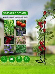 [Metal Garden Arch, Climbing Plants] 2 Sizes Metal Garden Arch - Wedding & Event Decoration, Garden Trellis For Climbing Plants, ,Bridal Party Decoration Wide Arbor, (Without Base/With Base),Assemble Freely - 1 Pack - Upgraded black & base - 查看 6