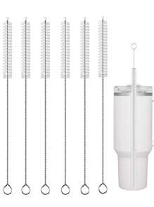 5件装304不锈钢吸管刷适用于杯子、水壶、管道、键盘、多用途清洁刷 - 白色 - 查看 1
