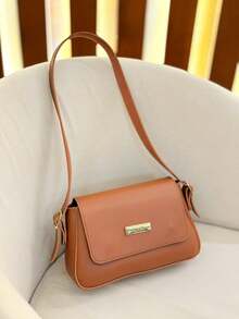 Bolsa De Ombro Bolsa Feminina Elegance Exclusiva Sa Bags - Caramelo - Visão 2