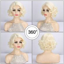 1920s Style Short Wig For Women, Finger Wave Natural Synthetic Hair Wig, Suitable For Role Play, Carnival Costumes, Flapper Girl Styles, Halloween And Other Occasions - Beige - View 7
