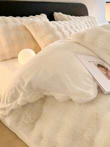 1pc Solid Color Plush Blanket, Available In Multiple Colors, Soft & Warm Faux Fur Luxury Style Throw Blanket, Suitable For Living Room, Bedroom, Sofa And More, Fluffy Long Pile Blanket, Soft & Cozy Sofa Throw, Autumn Decor, Room Decor, Back To School, Study Supplies