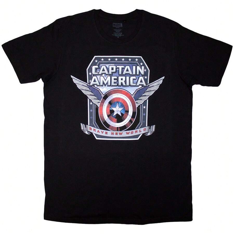 Comics | Official T-Shirt | Brave New World Shield - 48-Hour Fast Shipping! - màu đen - Xem 1