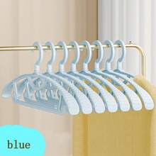 10 Unidades de Cabides Antiderrapantes e Sem Rastros para Roupas Grossas e Largas, Acabamento em Veludo, Suporte Resistente, Organizador de Armário Economizador de Espaço para Camisas, Blusas, Suéteres, Vestidos, Ternos e Casacos, Solução Ideal de Secagem de Roupas para Quartos Pequenos, Cabides com Ombros Largos e Aperto Seguro - Multicolorido - Visão 8