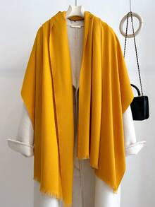 FADZOYLE 1件装女士优雅纯色围巾羊绒披肩头巾，四季皆宜，秋冬季保暖，短流苏加长款，简约优雅，多功能颈部围巾，适合办公室、户外、日常使用，可作礼物、晚宴、婚礼配饰，也可作为礼服搭配。 - 彩色 - 查看 30