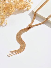 1 Stück minimalistischer langer Schlangenknochen-Ketten-Halskette, modische personalisierte Kreis-Damenkette für den täglichen Gebrauch (leichte Farbabweichungen sind aufgrund der Beleuchtung und des Aufnahmewinkels möglich)