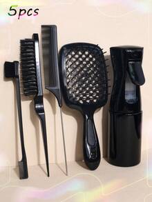 5pcs/4pcs/3pcs Hair Care Set: Massage Comb And Spray Bottle Set - Suitable For All Normal Hair Types, Durable Material, Includes Trimming And Detangling Comb - Multicolor - View 17