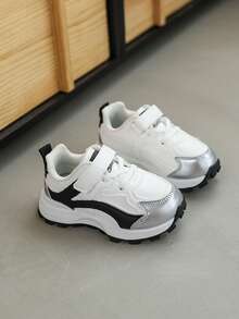 1 Pair Kids' New Fashion Sneakers, Color Block Design, & Versatile, Suitable For Boys & Girls, Outdoor Sports, Walking, Traveling