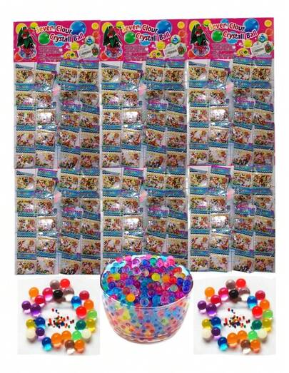 Bolitas de hidrogel Platilla con 20 sobres paquete de bolitas absorbentes de agua, uso para plantas y decoración, colores varios