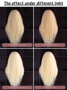 13X4 Free Part Blonde Loose Curly Synthetic Lace Front Wigs Pre Plucked Hairline Soft Long Deep Wave Wigs Glueless Blonde Loose Water Wave Wigs Soft Loose Curls Wig Heat Resistant HD Lace Front Wigs For Women Girls Party Daily Wear - Gold - View 8