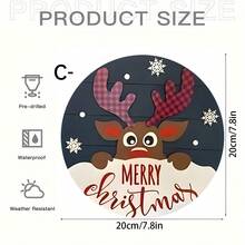 4 Stücke Weihnachtsstil Holzbrett Gemälde - rund, geeignet für Heimdekoration und Zusammenkünfte - perfekte Geschenkidee, Weihnachtsthemen Heimdekoration, ideal für Weihnachten - Holzschnitt-Malerei-Kreis - Übersicht 20