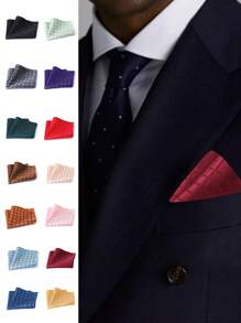 6 Pcs (1 Piece) Solid Color Formal Suit Pocket Square For Men, Thin Handkerchief For Wedding, Party, Anniversary, Men's Gift - Square Scarf - View 13