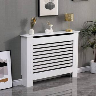 White/Radiator Cover Shelf Cabinet Grill MDF Wooden Modern Furniture Decor