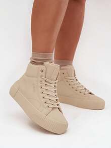 Women's Insulated Platform Sneakers By Big Star OO274794 White White Black Beige - Beige - View 2