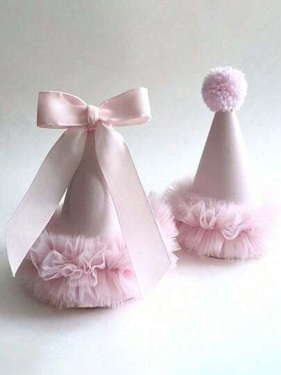 1pc Mini Birthday Hat, Cartoon Cute Mesh Hat Clip For Cake Decoration, Suitable For Birthday, Christmas, Valentine's Day, New Year Decoration, Birthday Gift, Easter Gift, Holiday Celebration, Family Gathering, Camping Birthday Party, Afternoon Tea Party, Wedding, Valentine's Day, Home Office Party, Fashionable And Versatile, Suitable For St. Patrick's Day, Easter And Valentine's Day