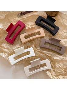 2 piezas/1 pieza Pinza de pelo cuadrada hueca minimalista y suave, pinza de pelo mate gruesa, pinza de agarre de alta gama, nueva pinza antideslizante e irrompible, adecuada para uso casual, regalo para amigos, nuevo accesorio de pelo personalizado