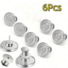 4件/6件/10件牛仔裤替换纽扣腰部免钉牛仔裤纽扣，银色字母腰扣多功能可拆卸塔扣牛仔裤裙腰部调整尺寸变化牛仔裤固定扣，免钉可拆卸牛仔裤纽扣替换套装，无需缝纽扣 - 彩色 - 查看 16