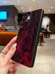 1pc Dark Gothic Style Red Blood Vessel Pattern Painted Pupil Black Matte Texture TPU Protective Phone Case, Suitable As Gift For Boyfriend/Girlfriend, Compatible With Apple, OPPO, Vivo And Other Android Models - Multicolor - View 5