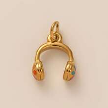 1 件时尚精致热销不锈钢扑克牌套小提琴牛仔帽皇冠吊坠，镀 18K 金，DIY 珠宝配饰、项链、手链、钥匙扣，易于搭配，可作为精美吊坠佩戴。