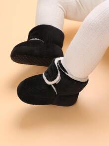 0-1 Year Old Infant Warm Thickened Winter Shoes, Soft Bottom Toddler Shoes, Winter - Black - View 2