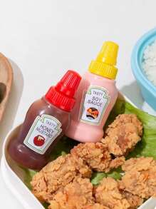 8 piezas/4 piezas/2 piezas Botellas de exprimido multiusos para la cocina, ideales para salsas, condimentos y hornear - Incluye boquillas blancas, rojas y ámbar, dispensador de condimentos | Utensilios de cocina modernos | Material translúcido, botella exprimible para salsa de soja - Multicolor - Ver 9