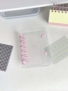 A7 Transparent Portable File Folder With Double Snap Design, Can Store Beautiful Photos, Can Be Used As Photo Album, Money Saving, Stationery, Notebook, Sticker Book, Office Supplies, School Supplies, Back To School