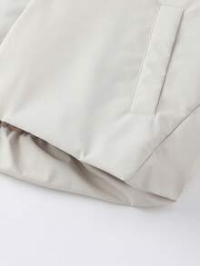 Annil 童装女童女孩男童男孩中大童青少年远红外发热长袖连帽羽绒背心山形印花防水防风保暖马甲冬 - 灰色 - 查看 8