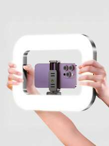 YM200 手持式环形灯，适用于手机摄影 - 2000K-8500K 色温和 CRI96+，亮度可调，便携式自拍灯，适合自拍和直播，便携式灯