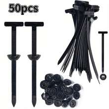 10/50/100Pcs Self-Locking Nylon Universal Cable Tie Buckle Heavy Duty Zip Ties With Pin & Button Car Daily Repair Fastening Straps - Multicolor - View 11