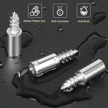 Metal Shelf Support Pins With Anti-Slip Sleeves - Self-Tapping Screws For Cabinet Partition, Laminate Board Brackets - Durable, Stainless Steel Furniture Glass Bracket Overall Screw Set, Shelf Support | Modern Shelf Design | Durable Metal Pins, Shelf Supports - Silver - View 12