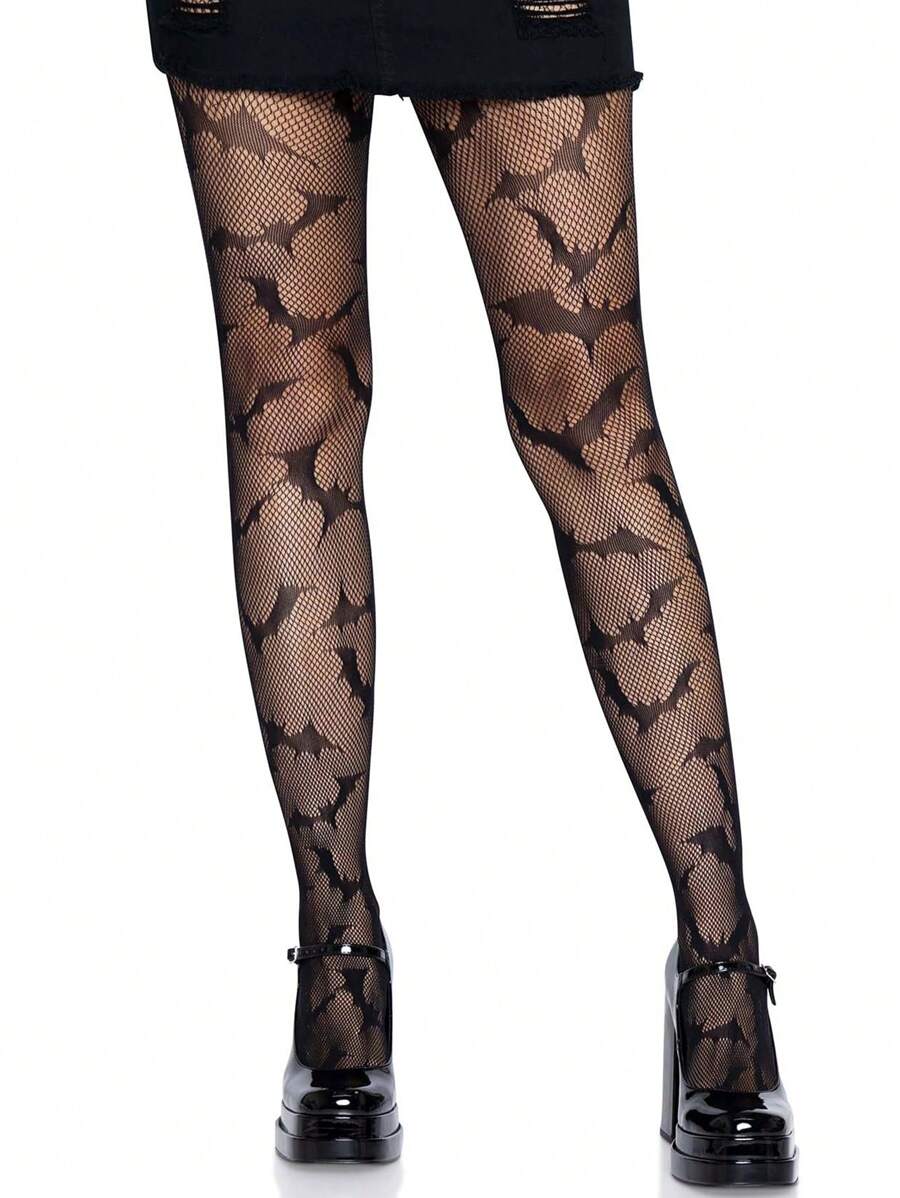 1 件女式加大码蜘蛛网镂空朋克哥特式复古渔网连裤袜/紧身裤/紧身裤，适合日常穿着和节日