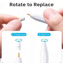 4 件套 Apple Pencil 笔尖，适用于第二代和第一代细笔尖金属笔尖的替换笔尖，耐磨且控制精准，适合送给母亲、家人、朋友、生日、节日的礼物，笔配件 - For Apple Pencil - 查看 7