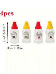 8 piezas/4 piezas/2 piezas Botellas de exprimido multiusos para la cocina, ideales para salsas, condimentos y hornear - Incluye boquillas blancas, rojas y ámbar, dispensador de condimentos | Utensilios de cocina modernos | Material translúcido, botella exprimible para salsa de soja - Multicolor - Ver 7