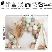 Bohemian Style 1st Birthday Party Backdrop Tent, Birthday Photography Background, Christmas Cake Table Decor - Multicolor - View 5