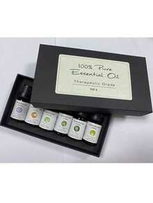 HALMAN 6pc Aceites Esenciales 100% Natural Para Difusor Y Spa,Aceites Esenciales de Aromaterapia, 10ml Aceite Esencial De Aromaterapia Aceite Esencial De Planta Para Humidificador Difusor Aceite De Fragancia De Aroma De Flor De Fruta, Para Desodorización De Sala De Estar Y Baño, para Difusor y Aromaterapia con Caja de Regalo Exquisita (Lavanda. Hierba de Limón, Menta Incluida, Arbol de Té, Eucalipto, Naranja). 6 x 10 ML,Aplicación Aromaterapia, Spray, Baño, Humidificación, Fabricación De Jabón de Manos, Fabricación de Velas. - paquete de 6 - Ver 10