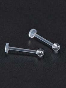 混合风格透明穿孔保持器低过敏性柔性Bioflex塑料隐形工作手术透明保持器肚脐环唇鼻钉眉毛乳头环舌耳环工业杠铃 - 無色 - 查看 9