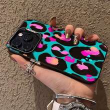 Fundas para teléfono con diseño de moda y estampado de leopardo neón, compatibles con los modelos 16, 15, 14 Pro, 13, 12, 11, XR y XS Plus. Fabricadas con material de silicona TPU, brindan protección contra golpes y caídas, con función anticaídas y una excelente sensación al tacto. Es el regalo perfecto para familiares, amigos y seres queridos. - Negro - Ver 6