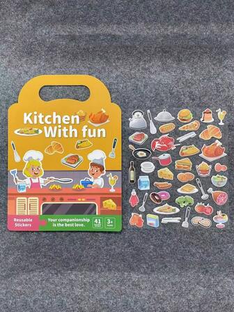 Återanvändbar aktivitetsbok med klistermärken - Djurillustrationer Djungeläventyr Reseleksaker, Bil/Tåg/Flygplan Pedagogiska spel, Födelsedagspresenter för pojkar och flickor, Fokus- och kreativitetsutveckling, Återanvändbara klistermärken för småbarn, Kreativ design, Robust konstruktion, Förskola