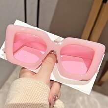 Oversized Cat Eye Fashion Glasses For Women Y2K Fashion Street Style Props Glasses Vacation Beach Party - 粉色 - 查看 11