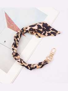 1 Woven Silk Scarf Mobile Phone Lanyard, Wrist Short Mobile Phone Case Chain, Anti-Loss Decorative Metal Buckle, Card Free Gifts For Mother, Family, Friends, Birthday, Holiday Phone Charm, Phone Chain - Multicolor - View 8