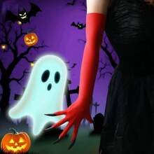 1 Pair Halloween Long Vampire Claw Gloves, Stretchy Sexy Witch Cosplay Prop Gloves, Suitable For Party Performance - Multicolor - View 8