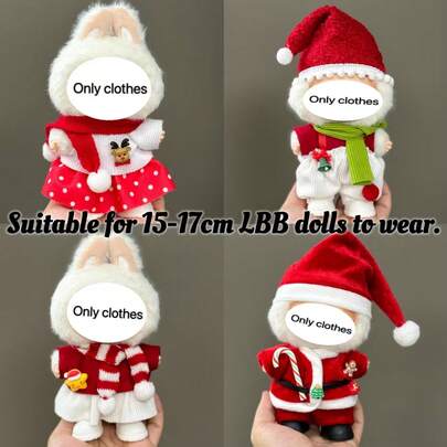 17cm圣诞特辑毛绒Labobo 3.0公仔，正面高能陶瓷脸吊坠，马卡龙1代心动，2代趴趴派对，3代陶瓷脸公仔 17cm吊坠为，17cm 3代为，马卡龙3代，17cm Labobo 3.0为